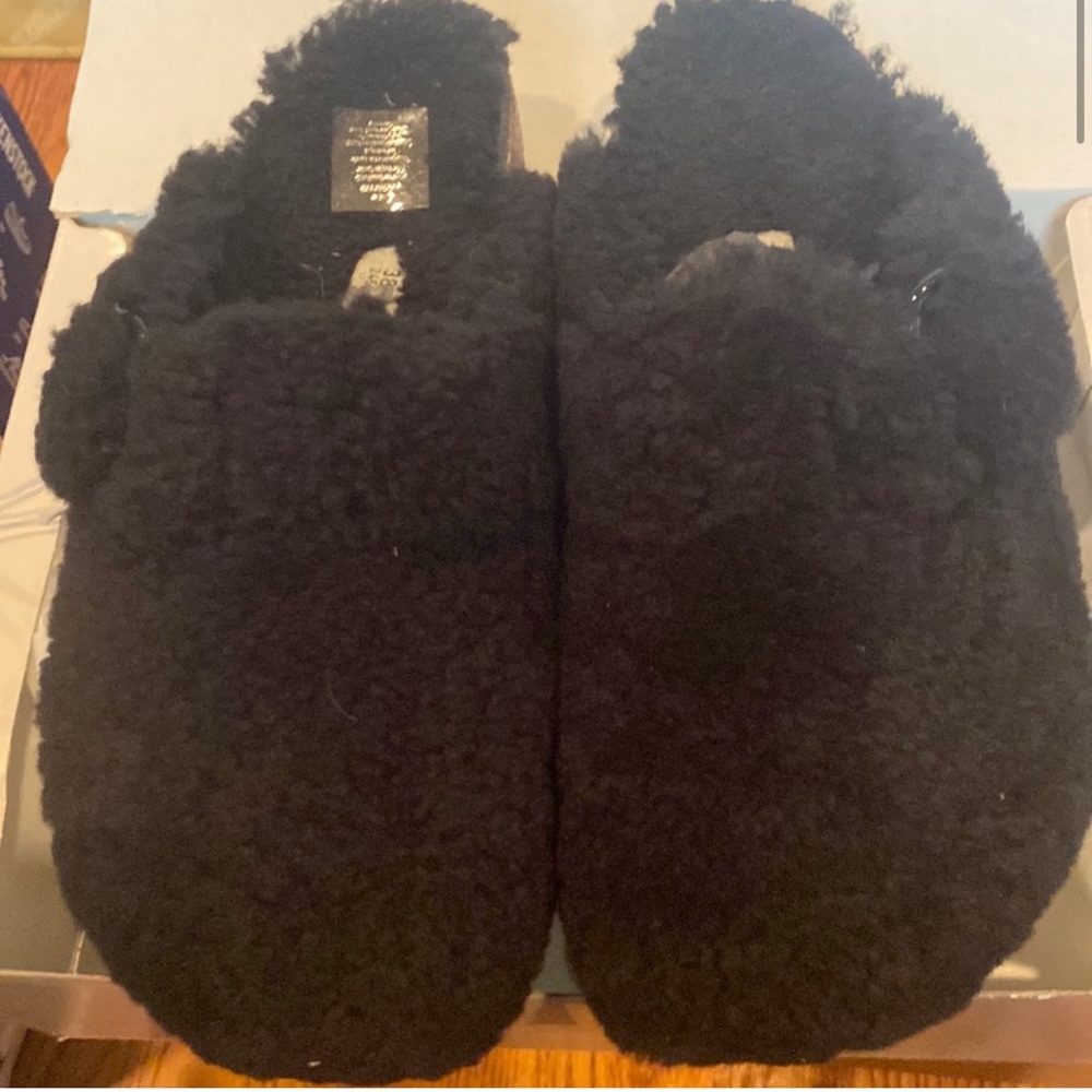 BIRKENSTOCK Papillio Boston Teddy Sherpa Clog Slides - Like New - Size 8